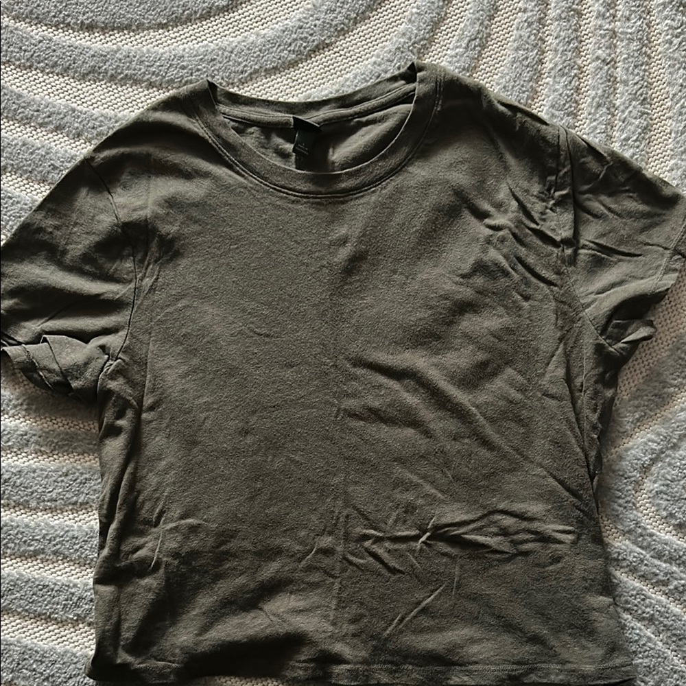 Wild Fable Green Fitted Short Sleeve Casual